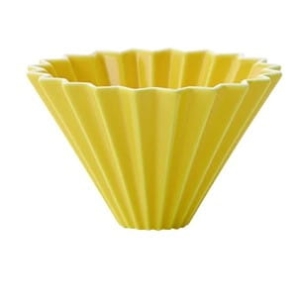 Origami Drip ceramiczny M - Żółty 